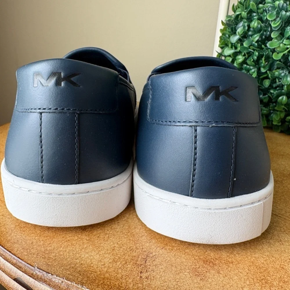 Michael Kors CAL Slip on Sneakers Loafers Men's Blue 100% Leather